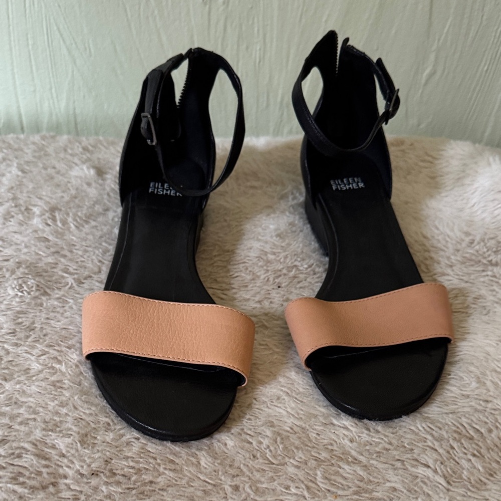 Eileen Fisher Black and Brown Women's Sandals